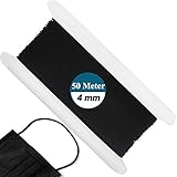 👉 Hochwertige Material 👈 - Gummikordel aus Nylon und Spandex, geruchsneutral, sicher und langlebig, hautfreundlich, starke Elastizität beseitigt den Druck auf die Ohren. Jede Länge kann geschnitten werden, beste Wahl für Ohrbügelschnur und Kunsthandwerk.
