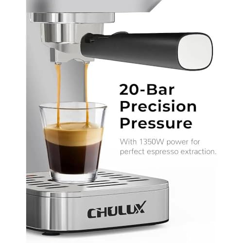 Image of Fastlink‚Powerful 20-Bar Semi-Automatic Espresso Machine: Brew Cafe-Quality Coffee at Home with Milk Frother & Removable Tank