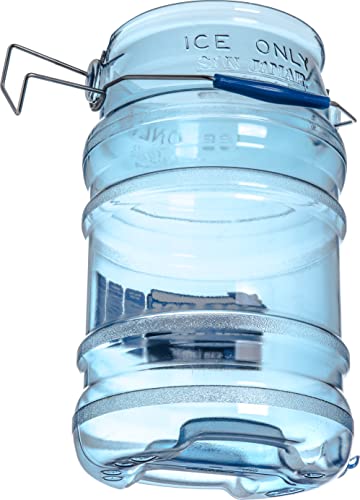 Image of San Jamar Saf-T-Ice Plastic Ice Bucket w /Lid, Drying Hook, Clear, 6 Gallon (Pack of 2)