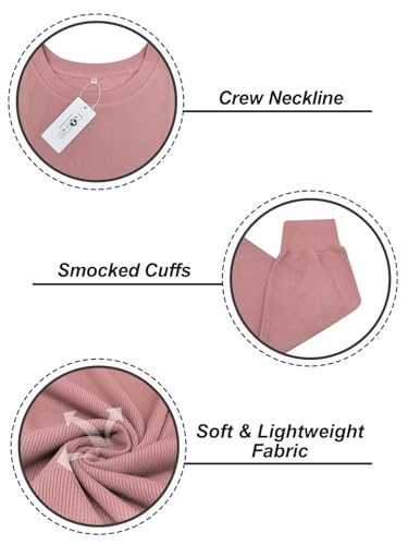 Image of ROSRISS Womens-Plus-Size-Sweatshirts Oversized Long Sleeve Shirts Trendy Crew Neck Pullover Sweaters Casual Tops XL-5XL