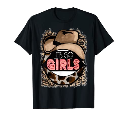 Cowboy Hat Western Cowgirls Retro Leopard T-Shirt