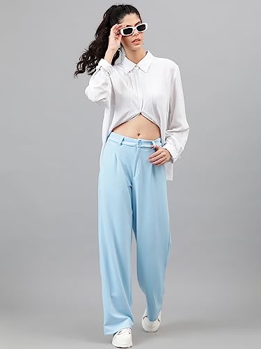 Image of KOTTY Women's High Waist Pleated Wide Leg Trousers
