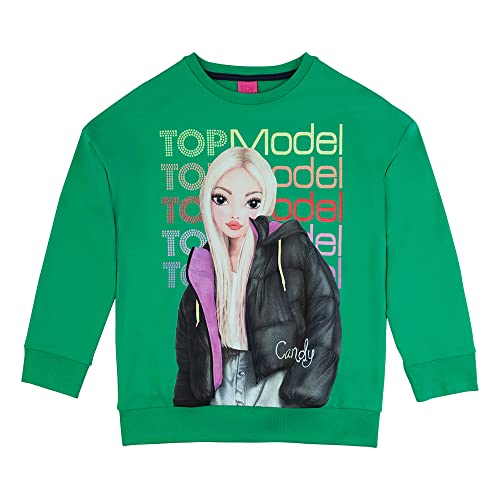 Sweatshirt Top Model Fille vert 75074 pour éviter le froid
