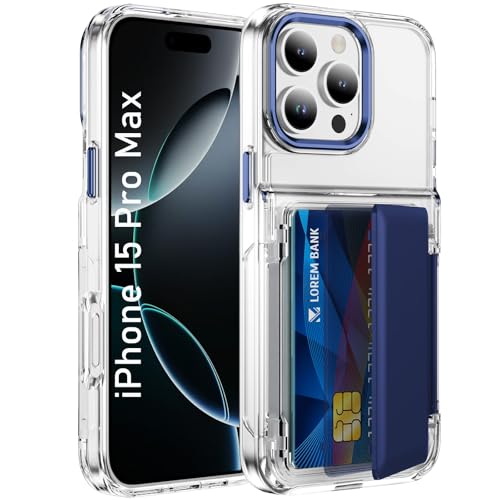 Coque iPhone 17 avec porte-cartes intégré bleu IMEIKONST et protection anti-choc