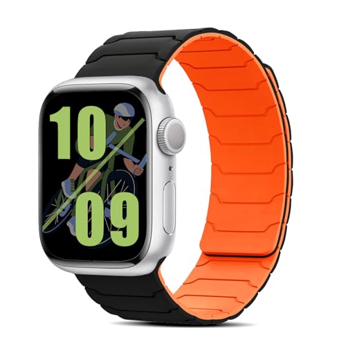 CiimWaa Apple Watch 用 バンド マグネット シリコン バンド 38mm/40mm/41mm/42mm Series 11/10 アップルウォッチ 用 強力な磁気 スマートウォッチ交換 時計ベルト iWatch Series 11/10/
