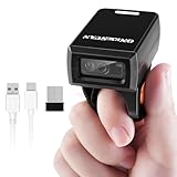 Barcode Scanner, Barcode-Leser 1D 2D QR Mini drahtloser tragbarer Finger-Scanner mit 2,4G drahtloser & drahtgebundener Verbindung & Bluetooth Ring Barcode-Scanner für iOS Android Win Warehouse Store