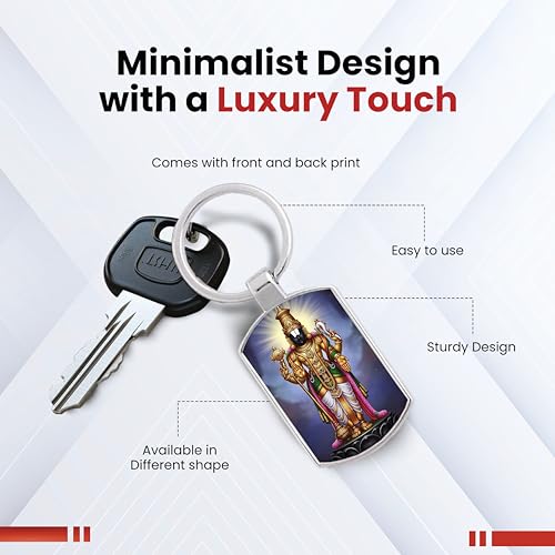 Image of Stylish Metal Keychains with Permanent Glossy Print - Inspirational Quotes & Spiritual Designs - Perfect Key chains for loved ones, Personal Use, Gifts & Return Gifts
