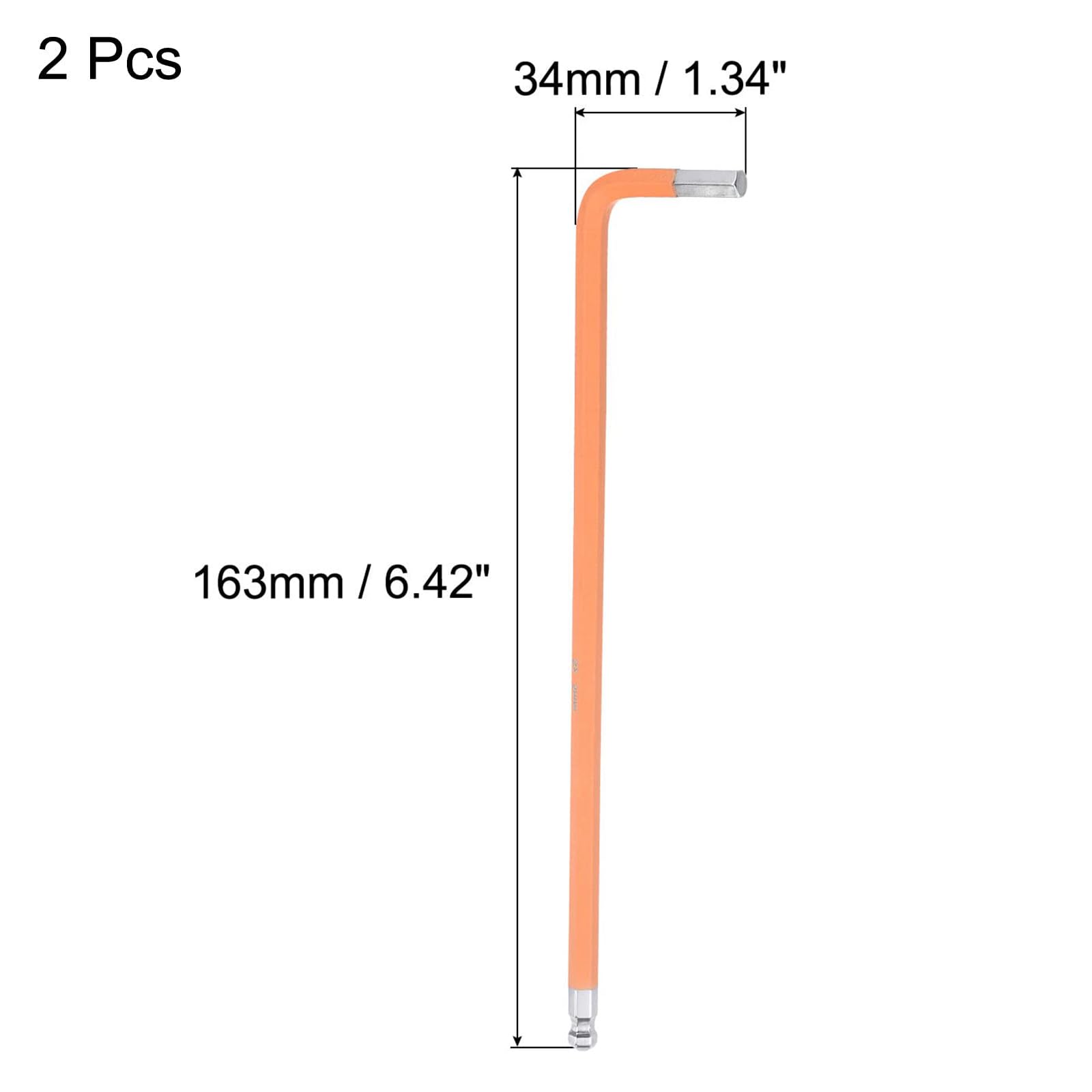 TA-VIGOR 2Pcs 5mm Ball End Hex Key Wrench, Long Arm L-Shaped Allen Wrench Tool for DIY Projects Furniture Assembly - Image 2