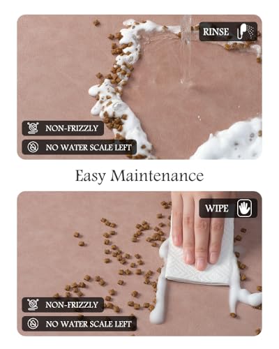 Image of Pet Feeding Mat-Absorbent Dog Mat for Food and Water Bowl-No Stains Quick Dry Water Dispenser Mat-Dog Accessories Pet Supplies-Bowl for Messy Drinkers（Dusty Pink,16 inchx24 inch