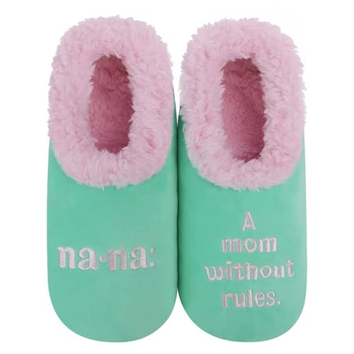 Image of Snoozies Grandma Slipper Socks for Women, Nana House Slippers Soft Non-Slip, Sherpa Lining, Indoor Cute Great Grandma