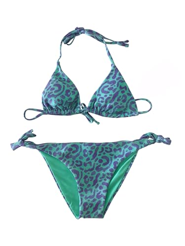 JOPHY & CO. Costumi da Bagno per Ragazze e Bambine Due Pezzi Bikini Set Beachwear Interi Regolabile cod.5300(BB659 Verde,11-12 Anni)