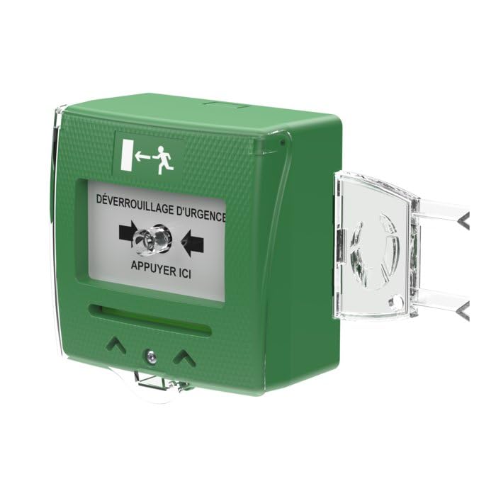 Déclencheur manuel pour issues de secours- Sewosy - SHOKV2-2 Contact - Vert | Déclencheur manuel pour issues de secours- Sewosy - SHOKV2 - 2 Contact - Vert