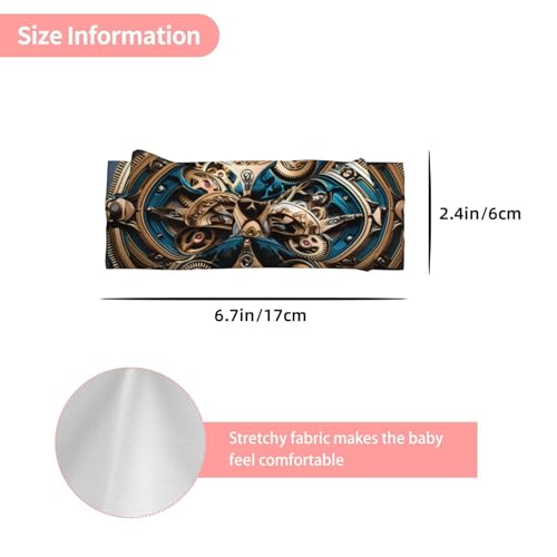 Cool Steampunk Gears Prints Soft Polyester Headband, Skin-friendly and Stretchy for 0-6 Months Baby3