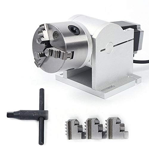 80mm Chuck Rotating Shaft Fixture Axis CNC Milling Machine Engraving Machine Auxiliary Tool for Carving Cutting Marking Machine