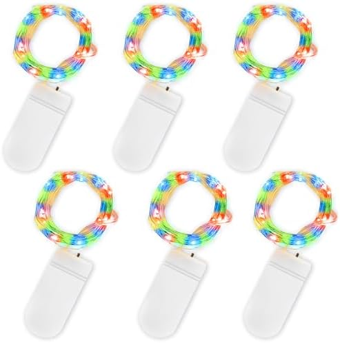 Jsdoin LED Mini Lichterkette mit Batterie, 6x20er Micro Lichterkette außen Batterie, 2M DIY kleine Lichterketten Wasserdicht für Party Hochzeit Weihnachten Beleuchtung Deko (Mehrfa