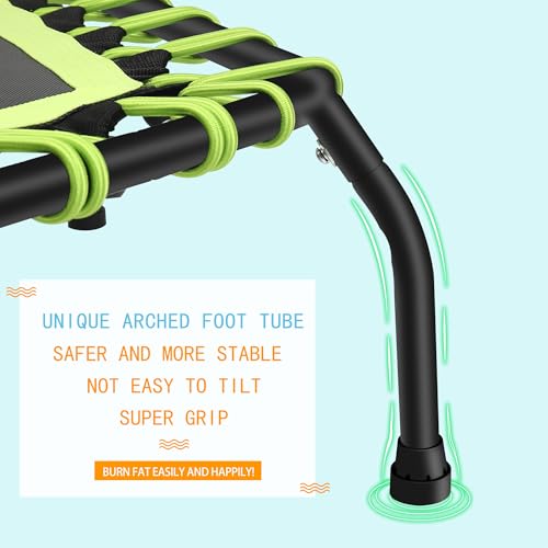 YYOUNICEST 40"/48" Mini Fitness Trampoline Indoor and Outdoor Family Fitness Trampoline Rebounder for Adults Adjustable Handle,Silent and Beautifully Designed Bungee Max Limit 150kg - Image 3