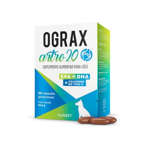 Suplemento Ograx Artro 20 Reforço Alimentar Para Cães Avert - 30 Cápsulas
