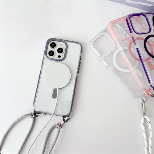 Coque transparente iPhone 12 Pro Max cordon collier blanc au design minimaliste épuré