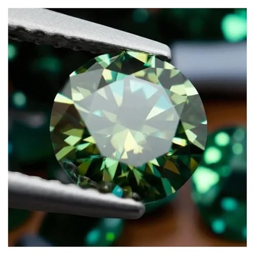 Moissanite jaune vert taille ronde diamant de laboratoire - 4