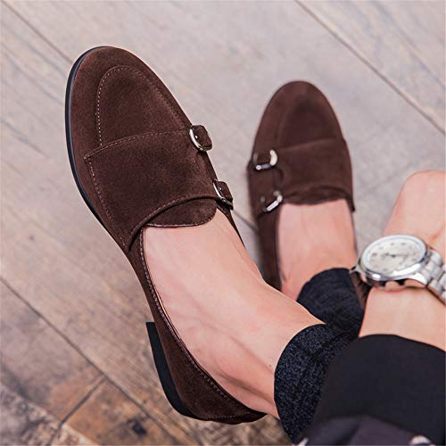 Men's Suede Driving Loafers for Men Casual Monk Strap Boat Shoes Moccasins Synthetic Leather Cozy Lightweight3