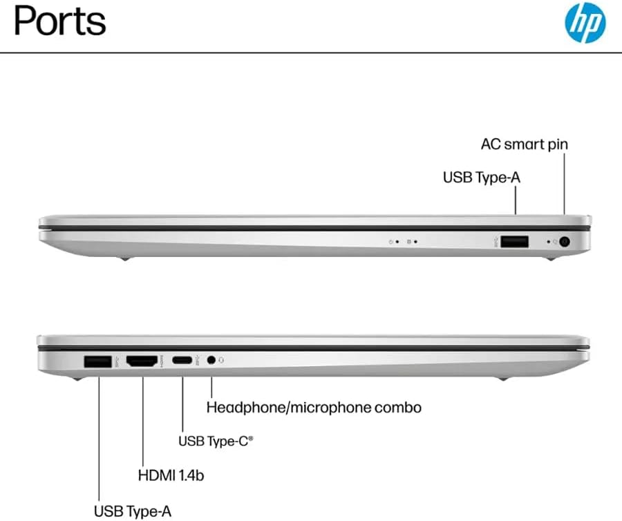 HP 17.3" Business Student Laptop • w/Office Lifetime & External DVD Drive • AMD Ryzen 5 7430U • FHD (1920 x 1080) IPS Display • Wi-Fi 6 • Win 11 Pro • 64 GB RAM • 2TB SSD • Natural Silver - Image 4