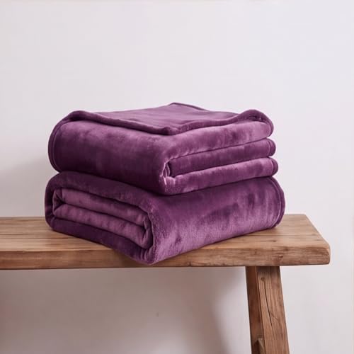 Couverture polaire plaid canapé lit pourpre chaud 100x280 cm