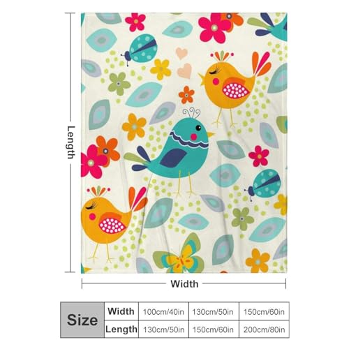 Couverture polaire oiseau mignon en flanelle douce et durable