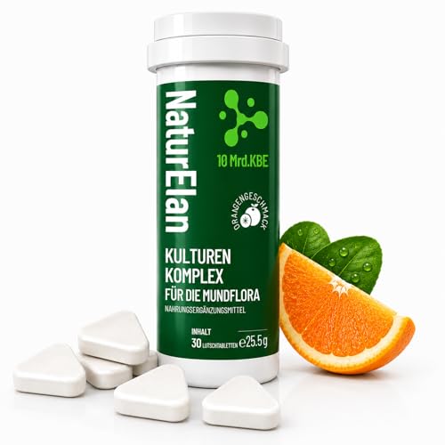Orale Biotics Lutschtabletten - 10 Mrd. KBE/Lutschtablette mit Spezielle Bakterienkulturen für die Mundflora Vegan Sugar Free Orangengeschmack Einfache Einnahme ohne Wasser 30 Lutschtabletten
