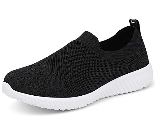 Image of konhill Womens Walking Shoes Slip On Sneakers Breathable Mesh Lightweight Casual Footwear for Daily Commute