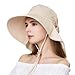 UV Protection Sun Hats for Women Summer Gardening Fishing Hiking Travel Shade Hat Wide Brim Packable Small Beige