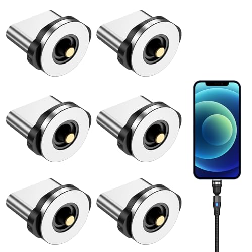 Menibeuty USB C Magnétique, 6pcs Type C Magnetic Adapter Adaptateur de Connecteur Magnétiques, Protection Contre La Poussière Chargeur Magnétique pour...