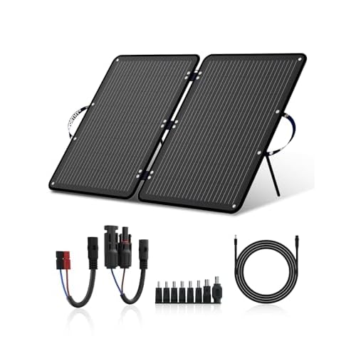 ECO-WORTHY 100W Portable Solar Panel, Foldable Solar Panel 23% High Efficiency for Outdoor RV Camping Off Grid Hiking