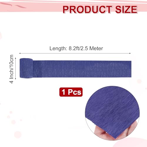 Image of MECCANIXITY Crepe Paper Roll 8.2ft Long 4 Inch Wide for Wedding Ceremony Various Large Festivals Decoration, Sky Blue