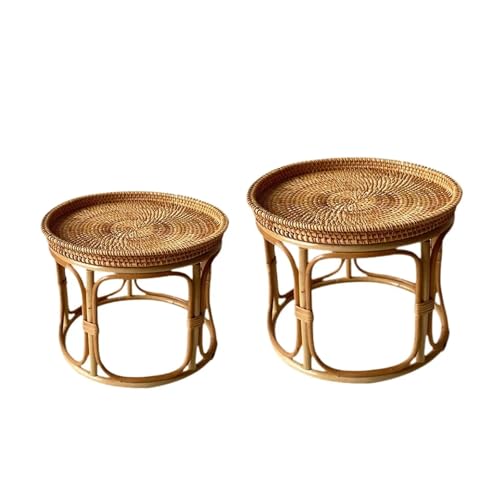 XYRTHSKO Kompatibel mit Rattan-Beistelltisch, rundem Pflanzenständer,...