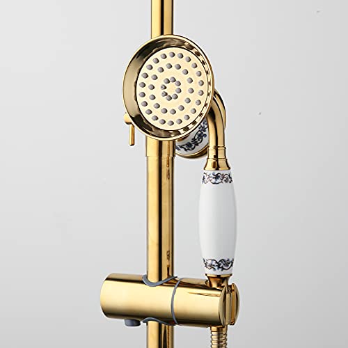 Ensemble de douche cascade et pluie dorée pour salle de bain moderne - 7