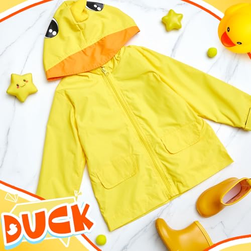 2 Pcs Toddler Raincoat Rain Boots Set Kids Baby Cartoon Hoodie Zipper Jacket Short Rain Shoes for Little Boys Girls4