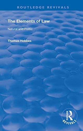 The Elements of Law (Routledge Revivals) by Hobbes & Tonnies