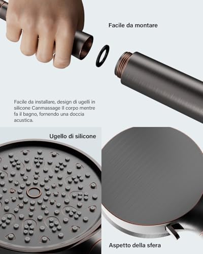 Cobbe Duschkopf mit Filter, Hochdruck Handbrause mit Schlauch, 6 Strahlarten Duschkopf Wassersparend mit Filtration in 20 Schichten… – Ansicht 4