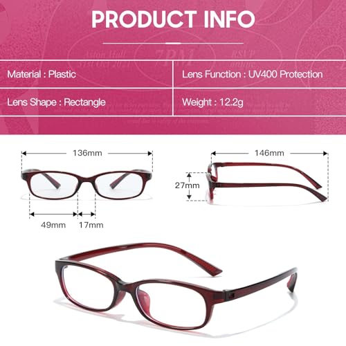 Image of DreamCalf Trendy Fake Glasses Small Rectangle Y2K Eyewear with Anti Blue Light for Women's Cosplay and Daily Style