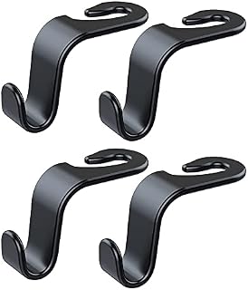 4 Pack Car Seat Headrest Hook Car Purse Hook for All Vehicle Car Handbag Clothes Coats Grocery Bags