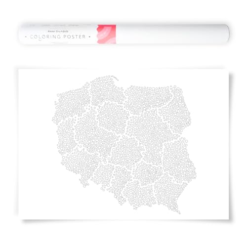 Poster Pologne à colorier grande affiche murale DIY 50x70
