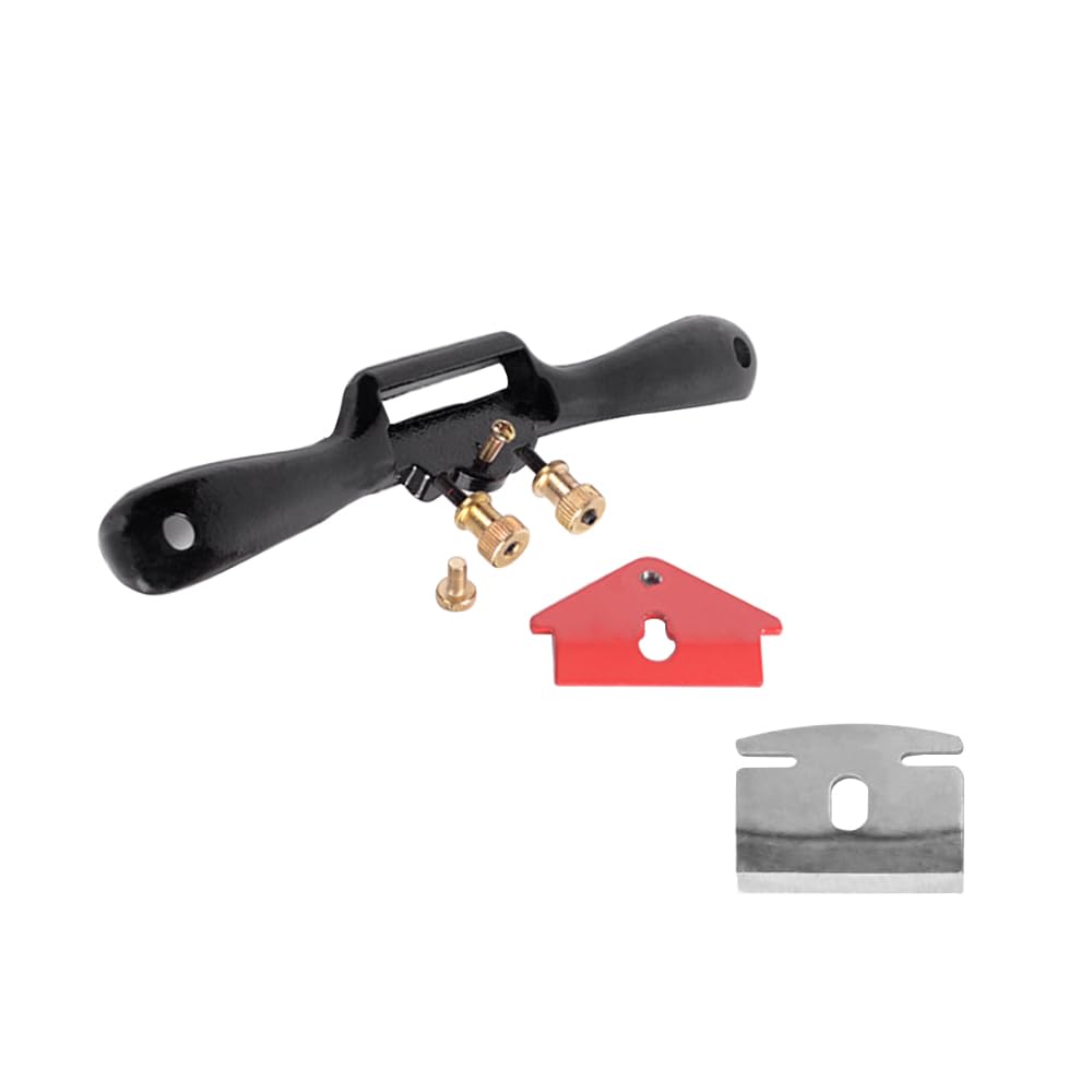 Spokeshave Plana Ajustable Manual Garlopa de Carpintería Cepillo de Borde de Mano Ajustable Ajustable Garlopa de Carpintería Spokeshave para Cepilladora de madera con 4 Cuchillas de Repuesto