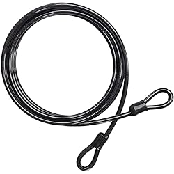 Cables Antirrobo Belle Vous Cable Antirrobo Bici - 4,5 m de Largo - 10 mm de Grosor - Cable Acero Plastificado Negro - Cable de Seguridad Cubierto de Vinilo y Bucle en Ambas Puntas - Cable Bicicleta