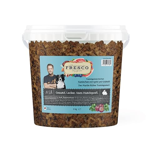 FRESCO Dog Martin Rütter Trainingsknöchelchen mit Kaninchen und Apfel 1kg | gesunde Leckerlis für Hunde | aus frischem Fleisch | 100% natürliche Zutaten | für Belohnung, Training und als Snack