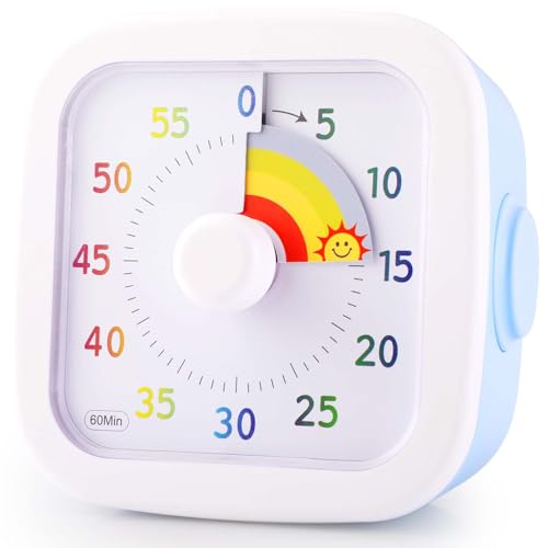 GeeRic ビジュアルタイマー 60分タイマー 勉強用デスクタイマー 教室 キッチン用 カウントダウンタイマー 子供用タイムマネージャーツール アラーム