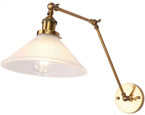 Lámpara de pared ajustable con brazo oscilante, aplique de pared industrial retro, accesorios de iluminación de interior para mesita de noche,