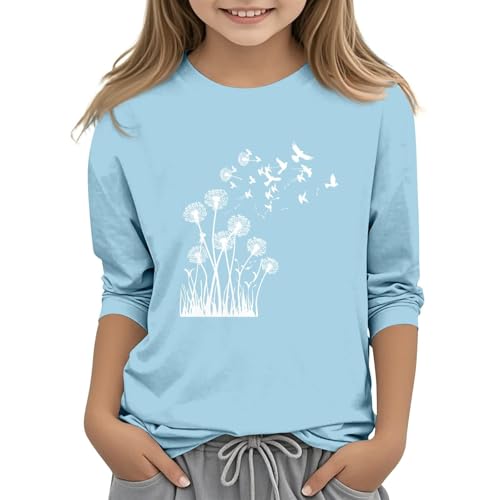 Big Girls Crop Tops Sleeve Tops Crew Neck Shirt Casual Athletic Tops Patterned Black Crop Top for Kids Girls 10to12