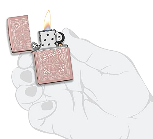 Encendedor de bolsillo Zippo diseño rosa dorado miniatura 6