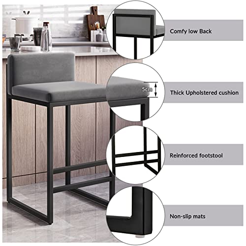 Taburetes de bar de comedor tapizados con materiales premium y estables 5