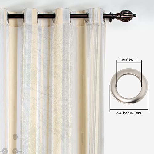 Image of Deco Window Polyester Sheer Curtains 7 feet Long Set of 2, (Eyelet,Champagne, 4X7FT) Curtains for Bedroom and Living Room
